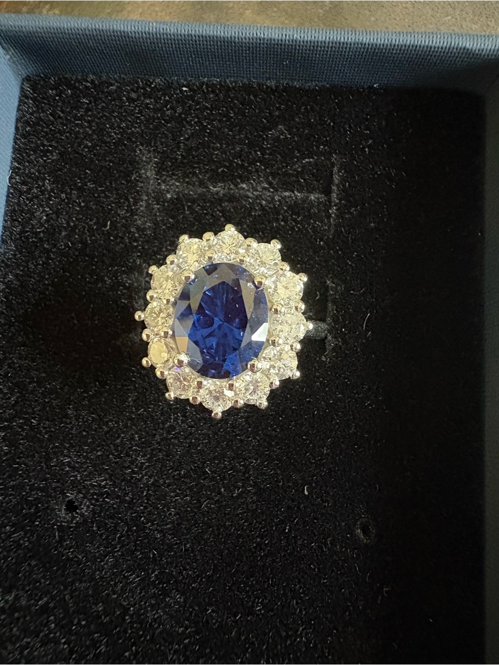 Sterling Silver with Sapphire and Lab Grown Diamonds
